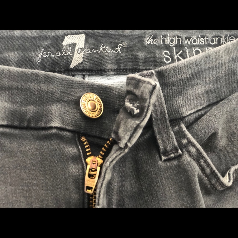 7 For All Mankind high waist skinny ankle jeans